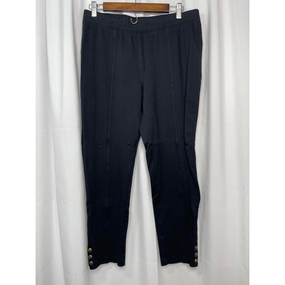 Talbots casual knit pants women's size large pull on style buttons at ankle work - Picture 11 of 16